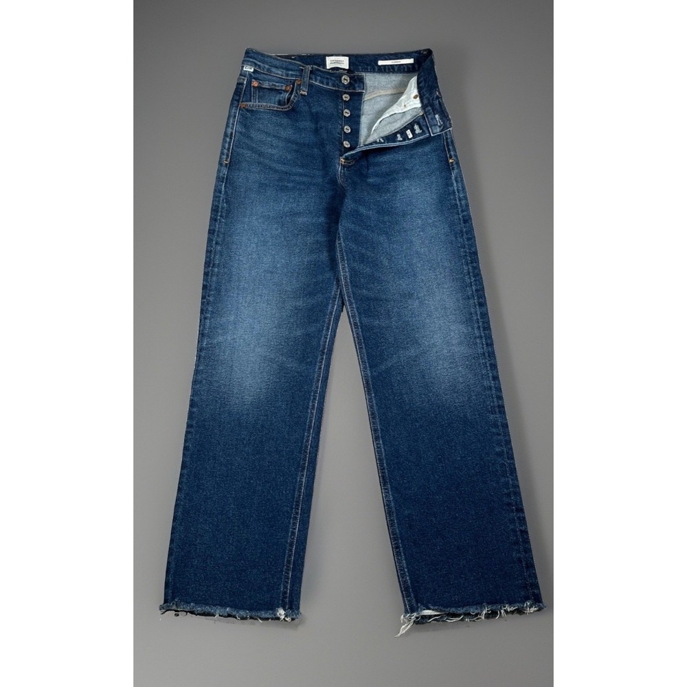 Citizens of Humanity Florence High Rise Wide Leg Jeans 26 Blue Raw Hem 1965C3009